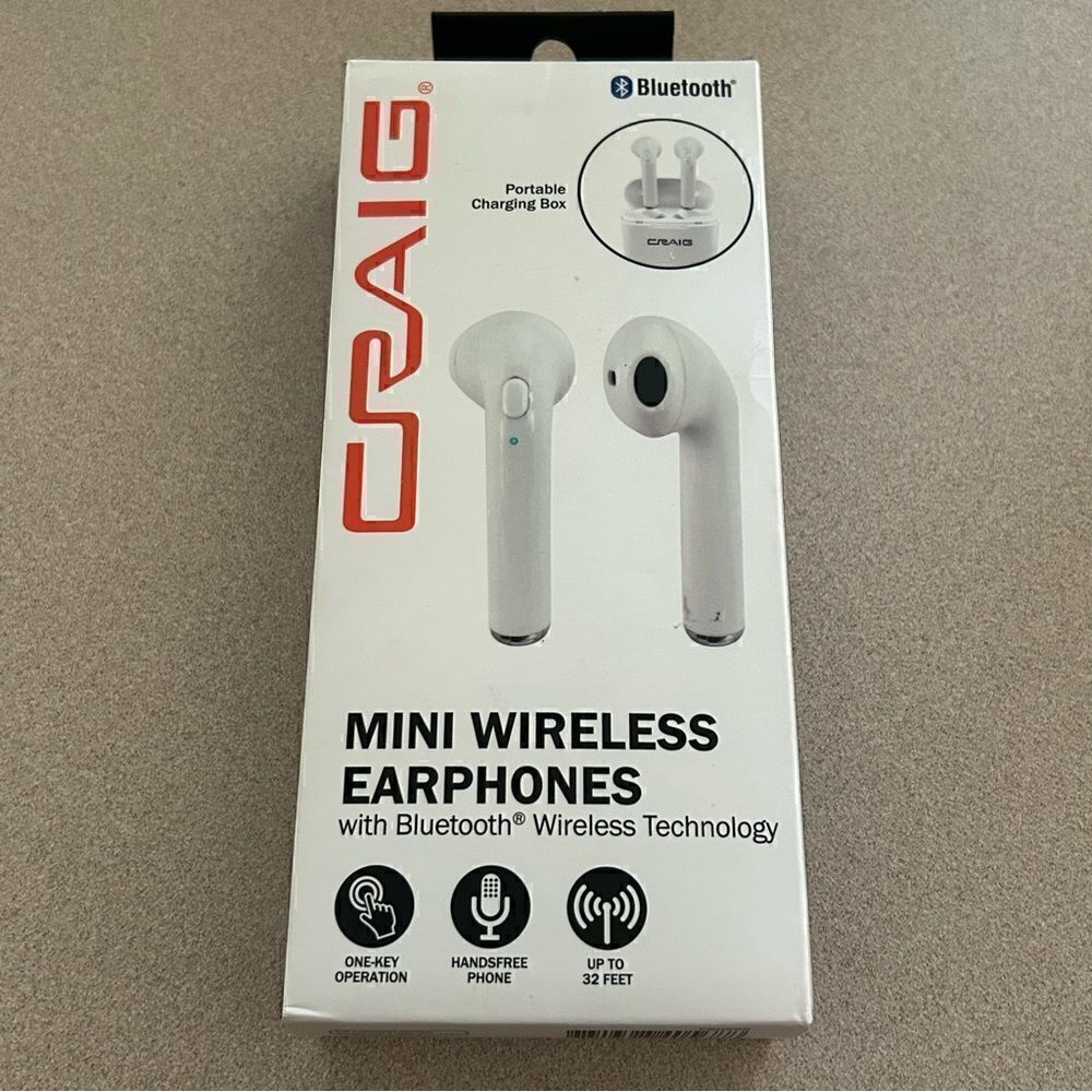 New, Craig Mini Wireless Earphones w/Bluetooth Wireless Technology